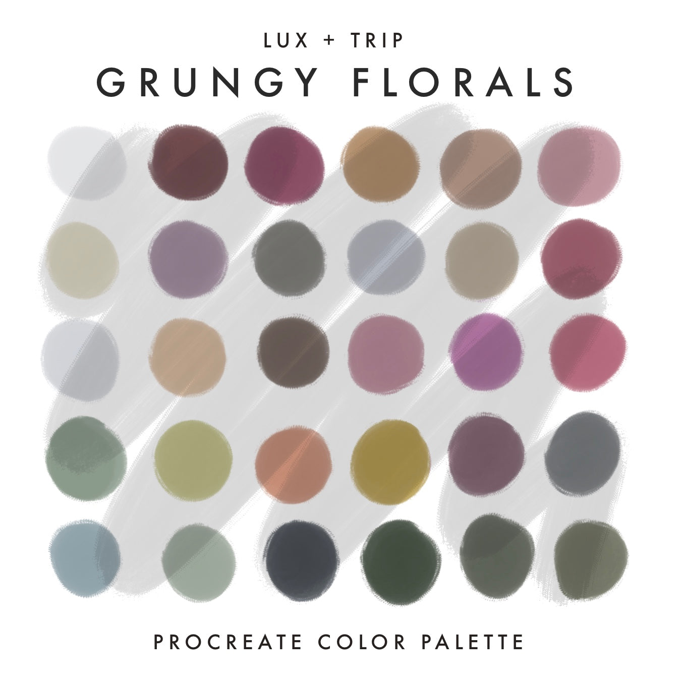 Grungy Florals Procreate Color Palette