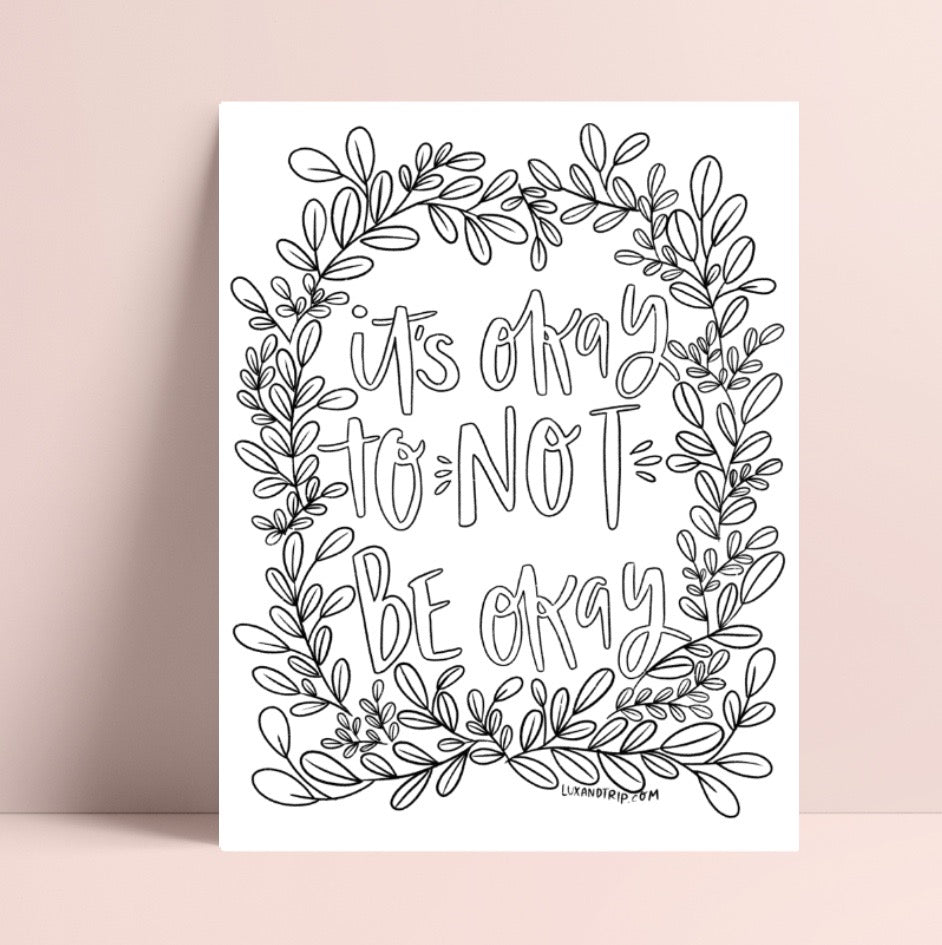 Printable It's Okay Coloring Page