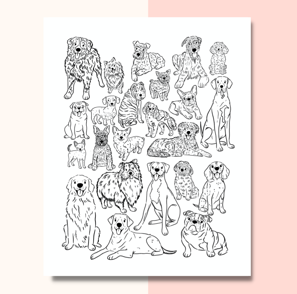 Dog Outline Print