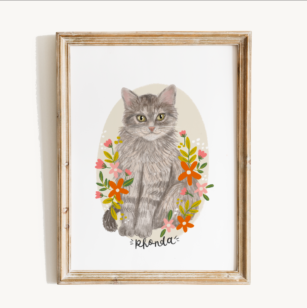 Custom Full Body Pet Portrait Illustration