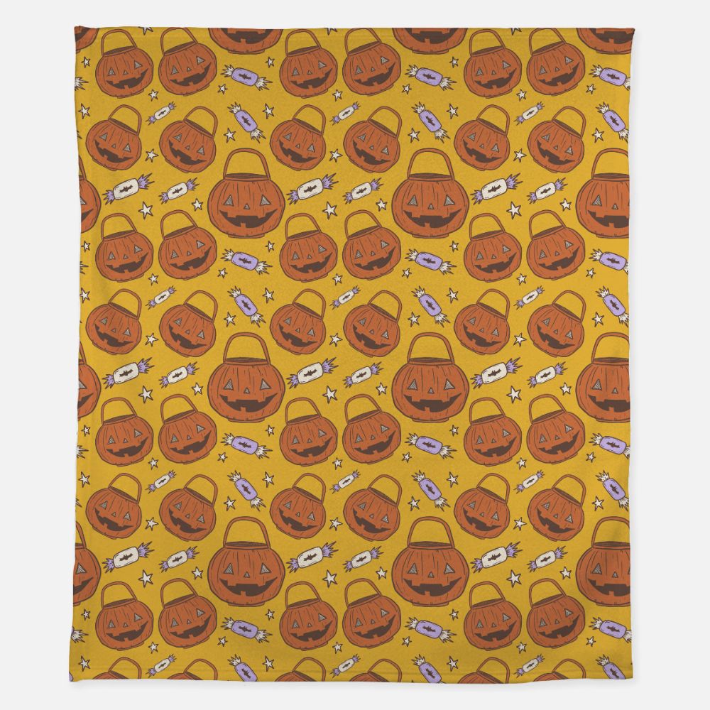 Vintage Trick or Treat Soft Fleece Blanket 50"x60"