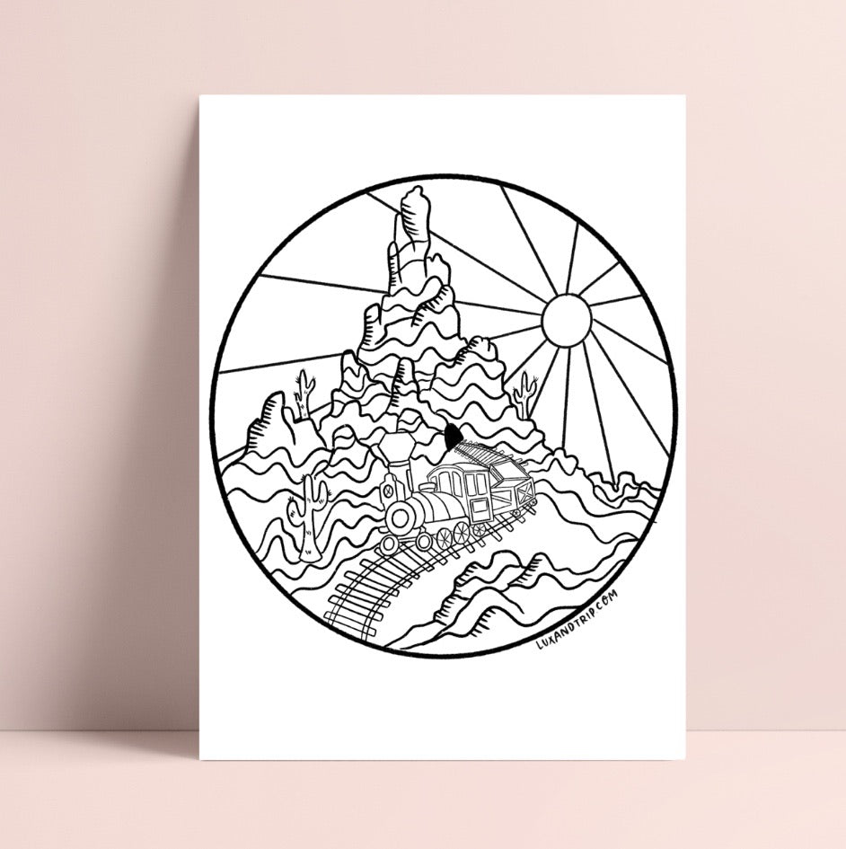 Printable Big Thunder Mountain Inspired Coloring Page