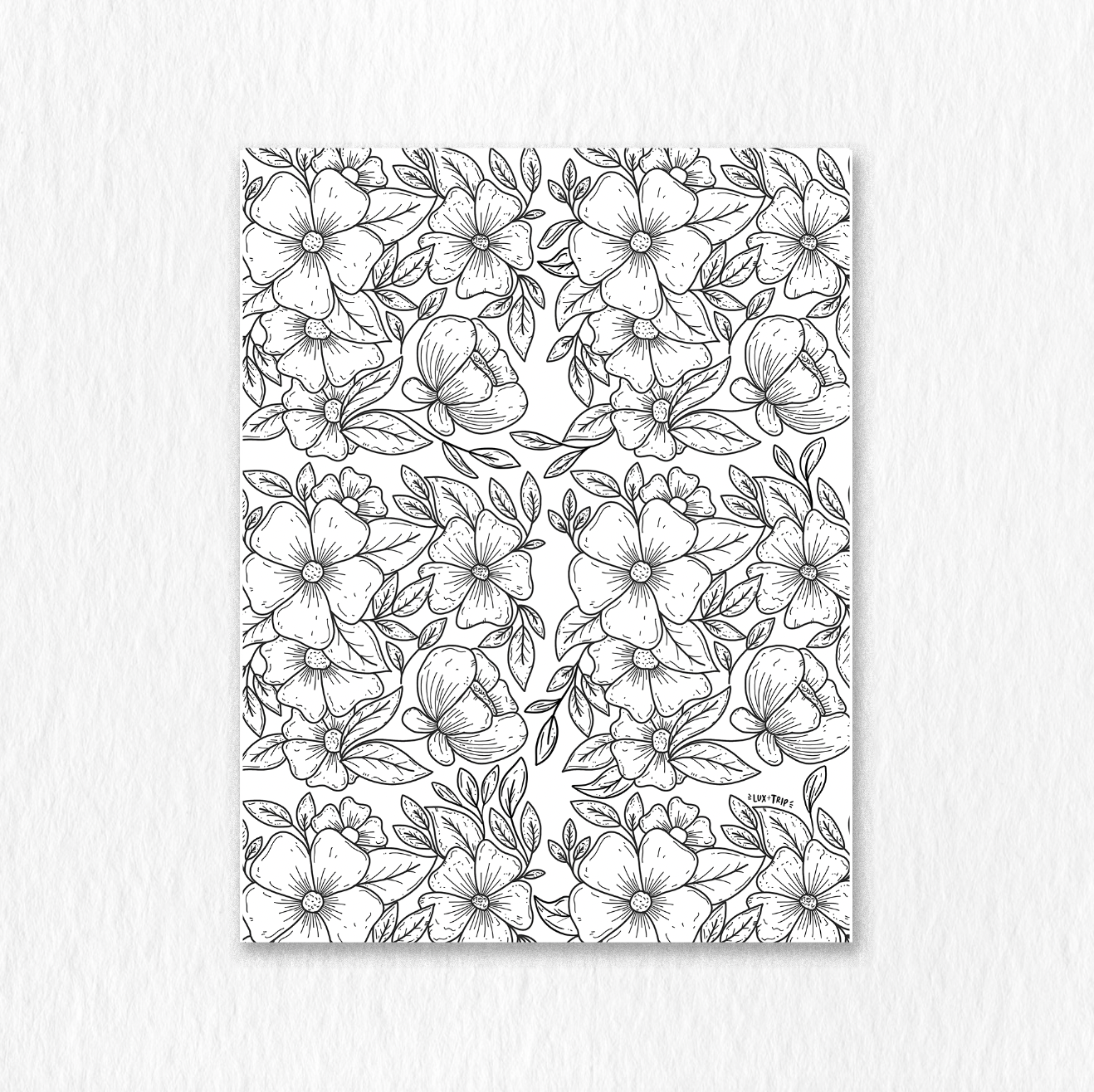 Printable Floral Pattern Coloring Page