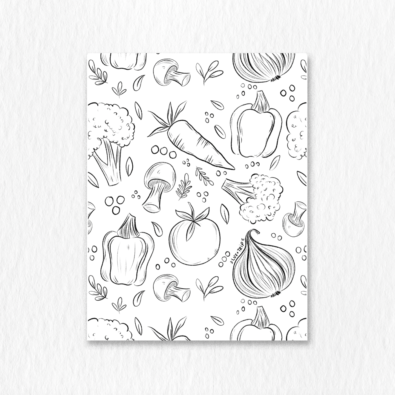 Printable Veggies Coloring Page