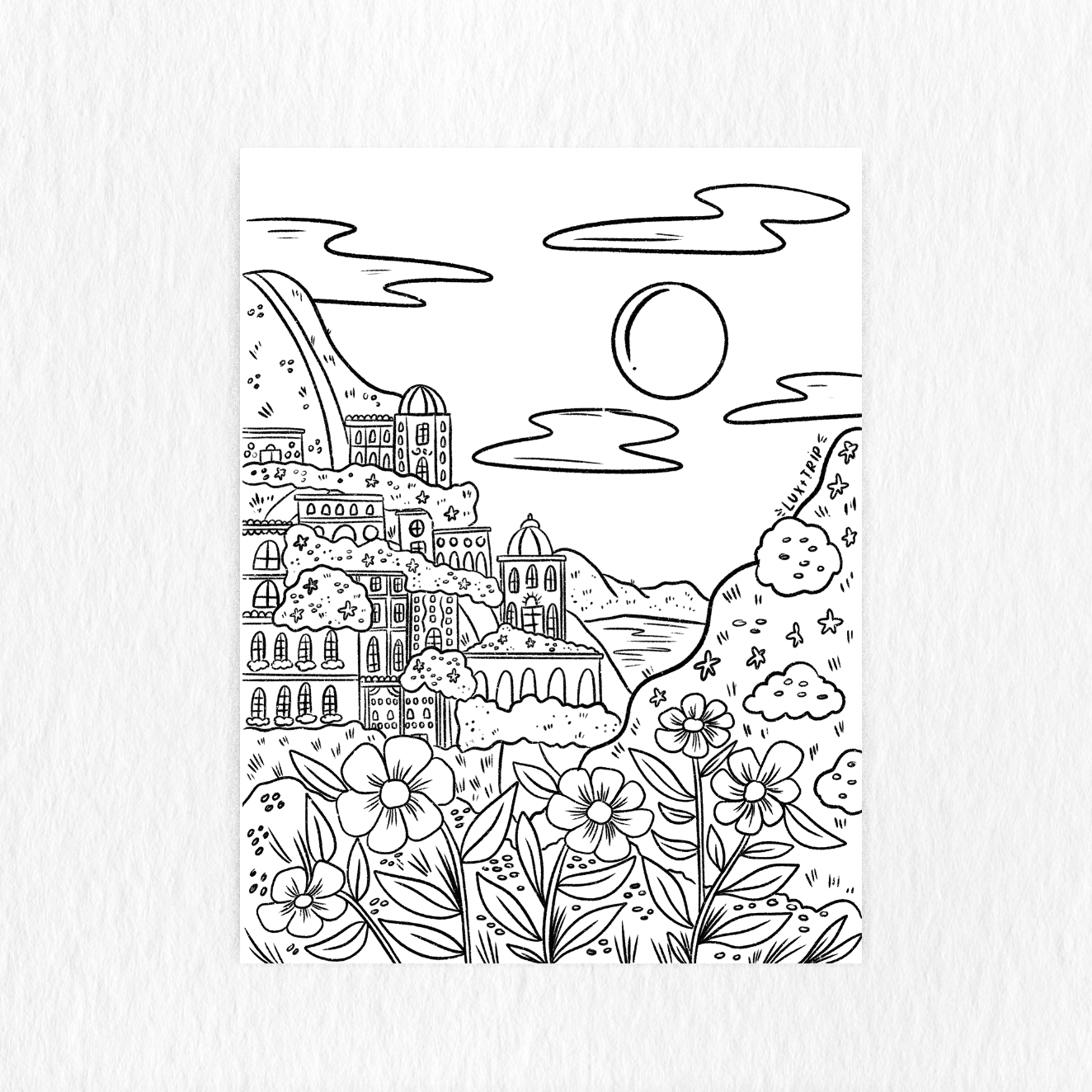 PRINTABLE Italian Summer Coloring Page