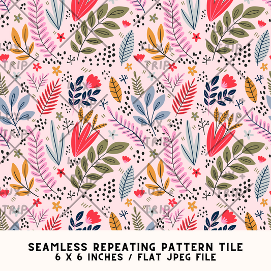Fun Foliage Seamless Pattern Tile Design
