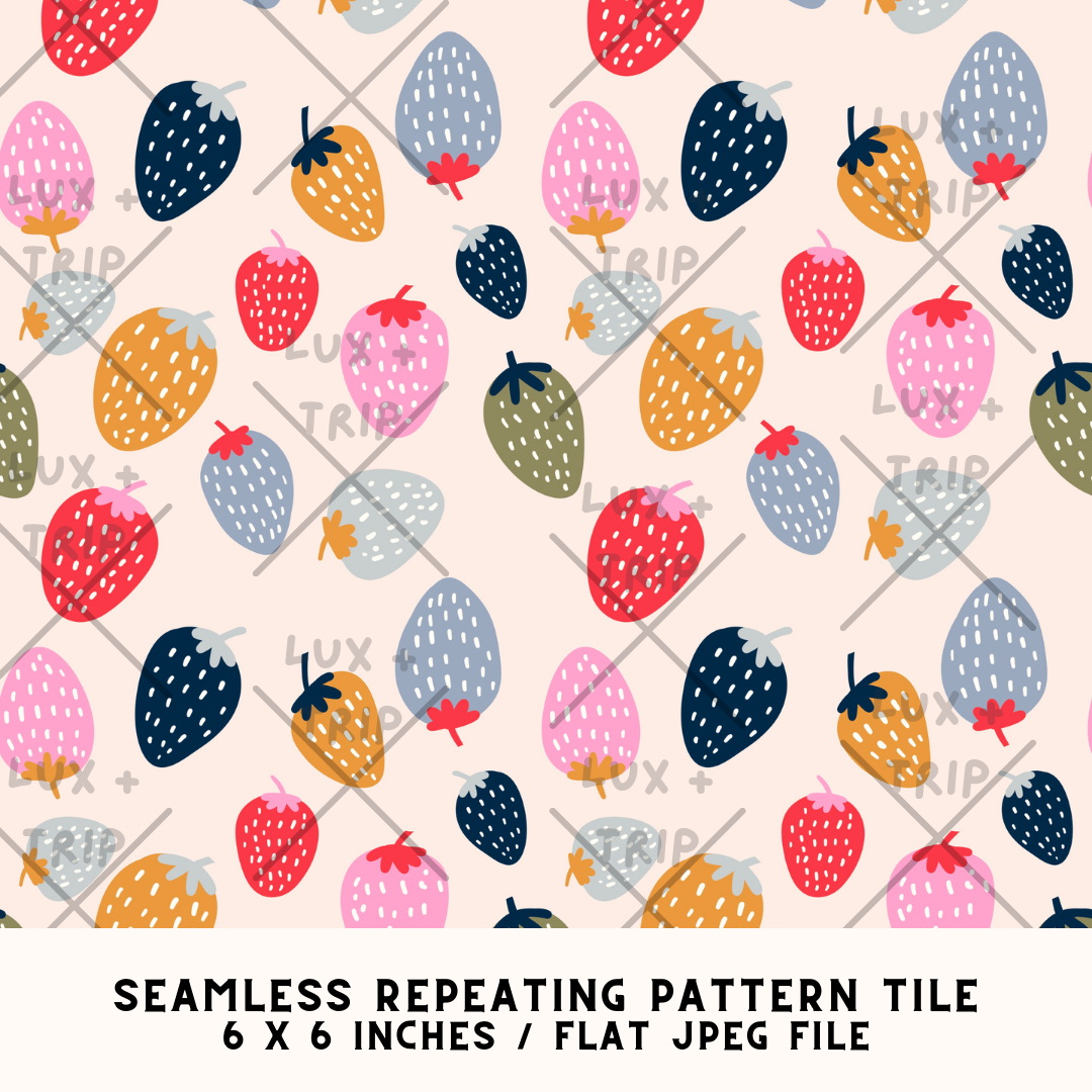Strawberry Fields Seamless Pattern Tile Design