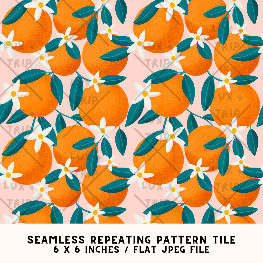 Oranges Seamless Pattern Tile Design