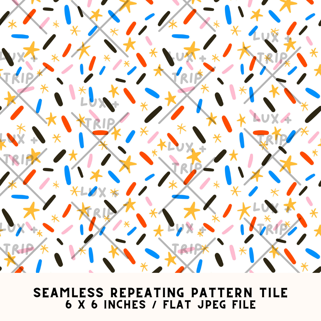 Star Confetti Seamless Pattern Tile Design