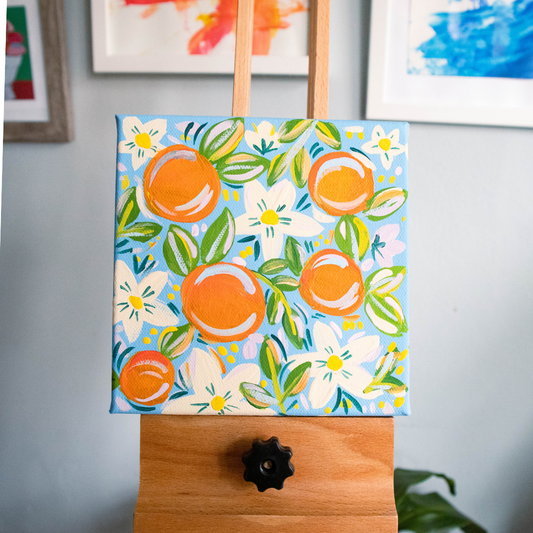 Florida Oranges (1) Original 6 x 6 Canvas Painting