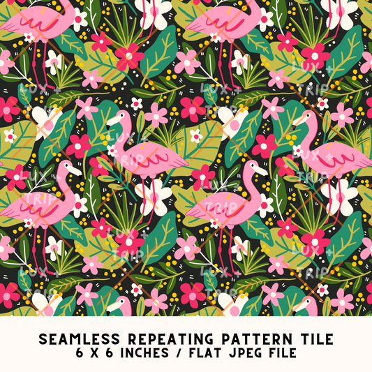 Flamingo Fun Seamless Pattern Tile Design