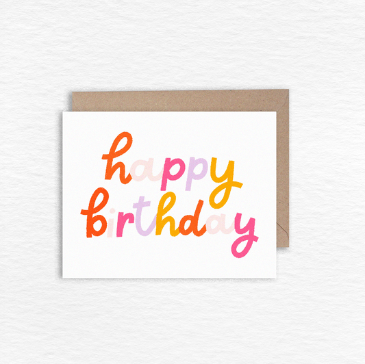 Happy Birthday Cool Colors Greeting Card