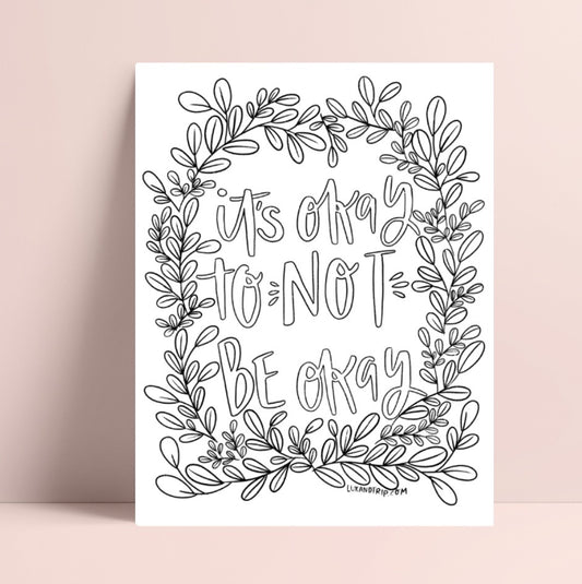 Printable It's Okay Coloring Page