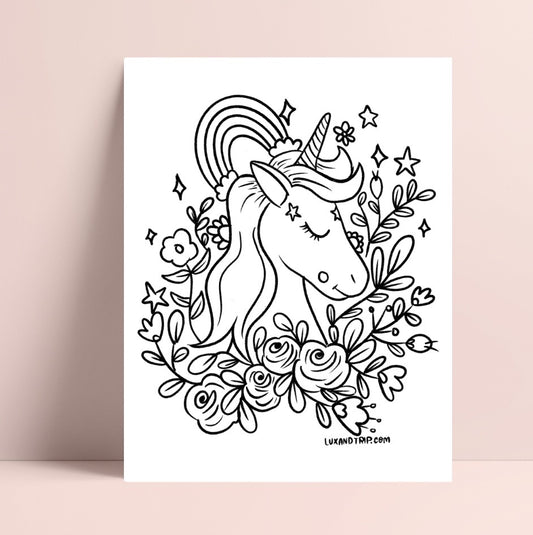 Printable Unicorn Coloring Page