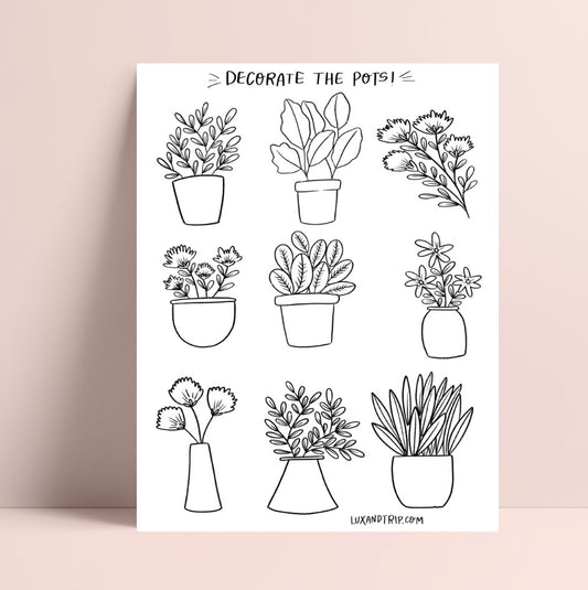 Printable Plant Decor Coloring Page