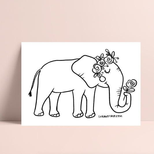 Printable Elephant Coloring Page