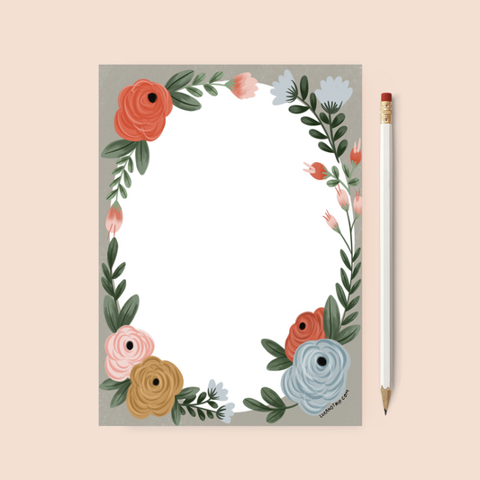 Printable Floral Stationery Page