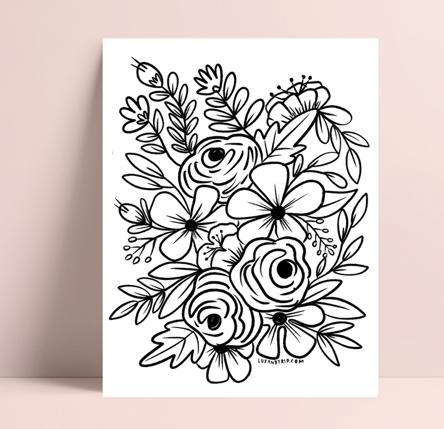 Printable Floral Bunch Coloring Page