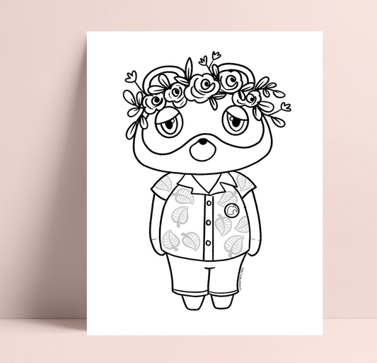 Printable Nook Floral Crown Coloring Page
