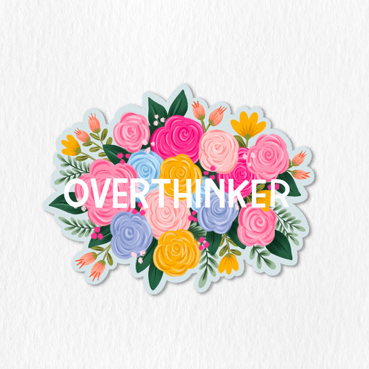 Overthinker Floral Sticker