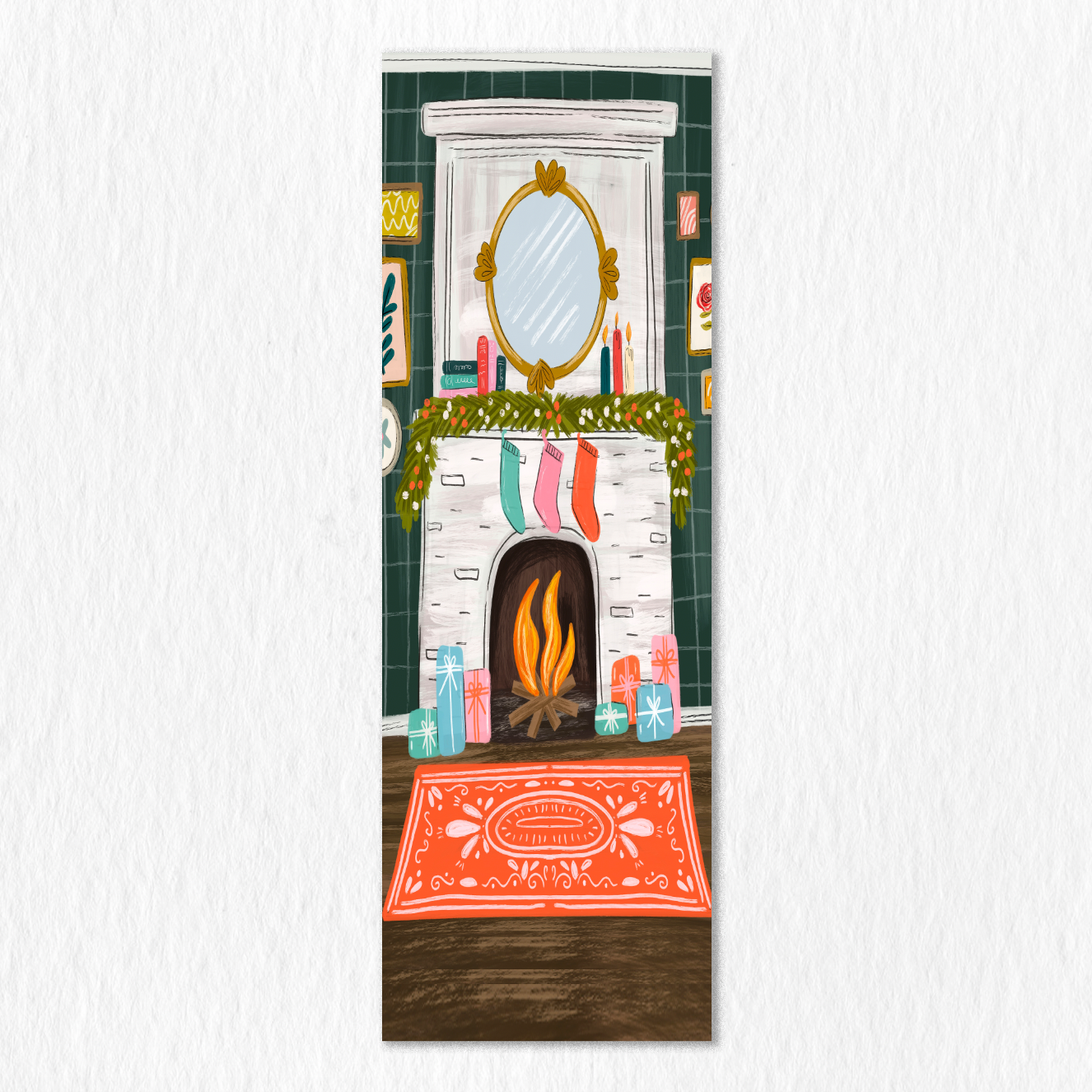 Christmas Fireplace Bookmark