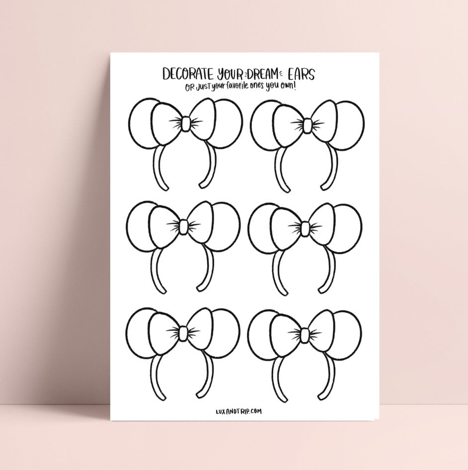 Printable Design Your Ears Coloring Page