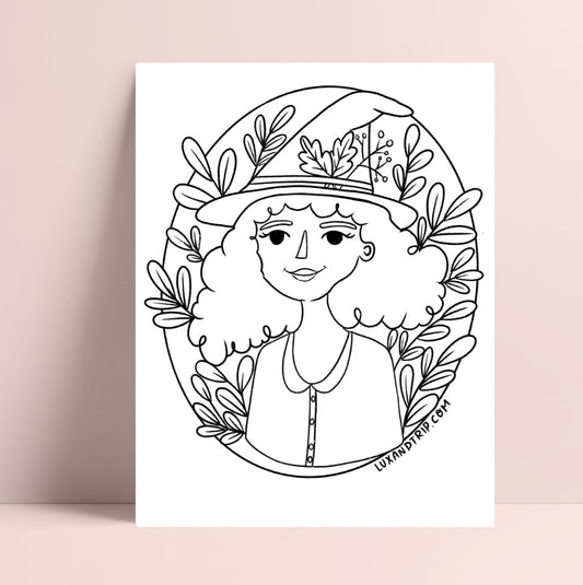 Printable Plant Girl Coloring Page