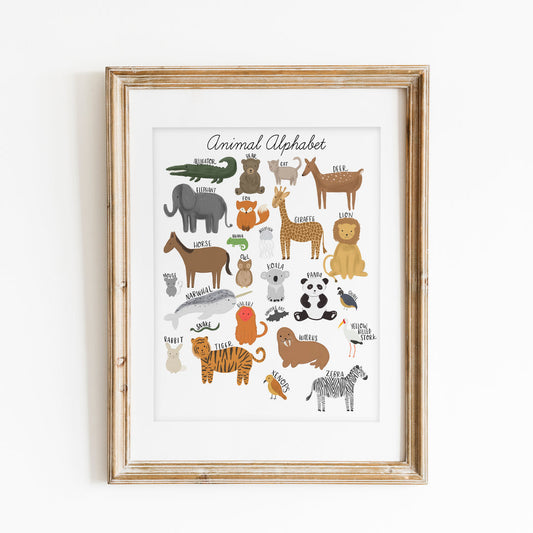 Animal Alphabet Print DIGITAL DOWNLOAD